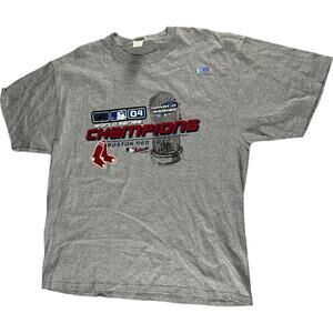 Lee Sport World Series Champion Boston Red Sox Mens T-Shirt Gray XL Crew Neck